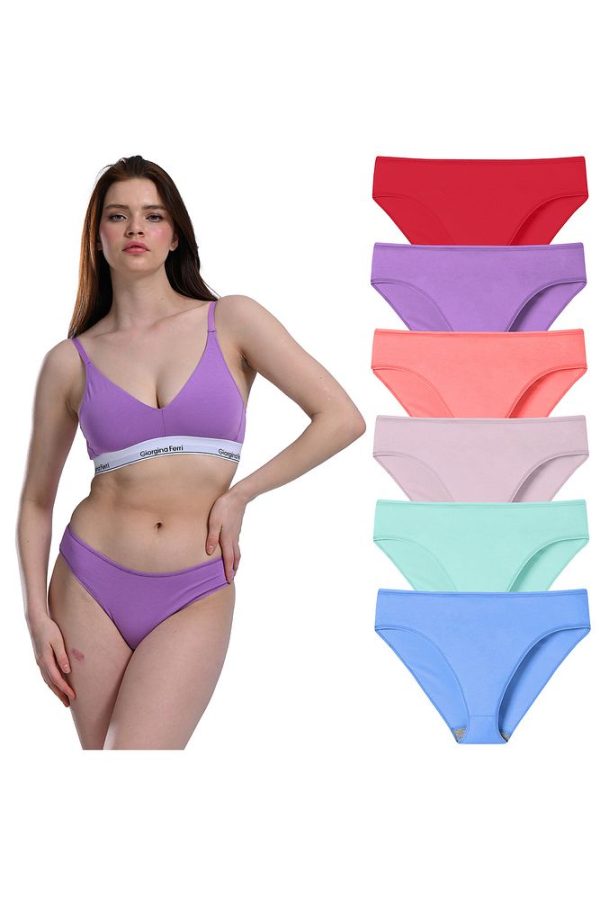 Likralı 6'lı Kutu Premium Slip Külot Laura G-006 H - Görsel 47