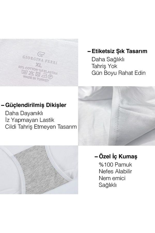 Likralı 6'lı Kutu Premium Günlük Kullanıma Uygun Bato Külot Amelıa G-008 H - Görsel 5