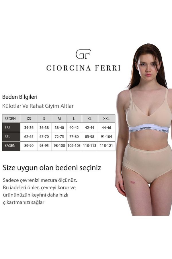 Likralı 5'li Kutu Premium Günlük Kullanıma Uygun Yüksek Bel Külot Berry G-007 G - Görsel 18
