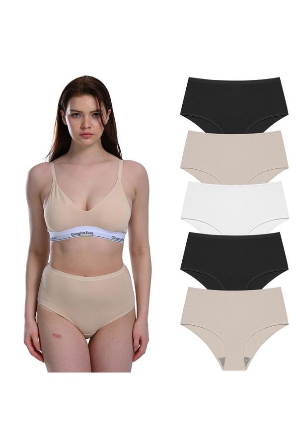 Likralı 5'li Kutu Premium Günlük Kullanıma Uygun Yüksek Bel Külot Berry G-007 G - Görsel 28