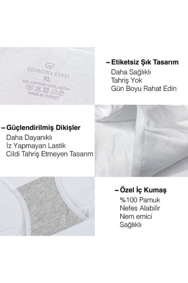 Likralı 6'lı Kutu Premium Günlük Kullanıma Uygun Tanga Külot Maya G-005 F - Görsel 26