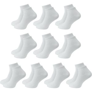 10 Çift Kutulu BAMBU Premium Bay-Bayan Patik Çorap - Bilek Boy Kısa Spor Koşu ve Yürüyüş Çorabı