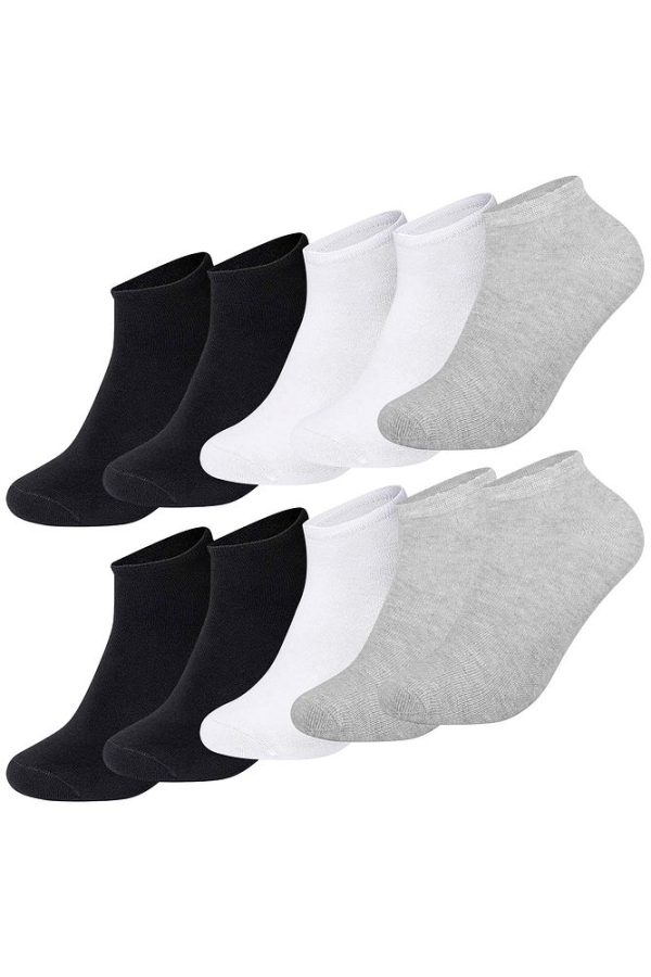 10'lu Kutu Bambu Premium Dikişsiz Bay - Bayan Sneaker Çorap - Görsel 7