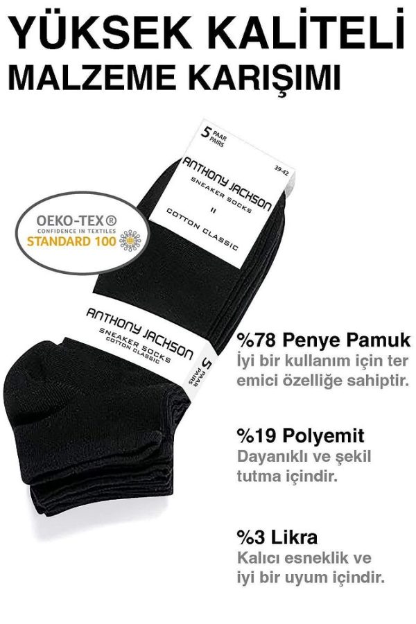 10'lu Kutu Bambu Premium Dikişsiz Bay - Bayan Sneaker Çorap - Görsel 24