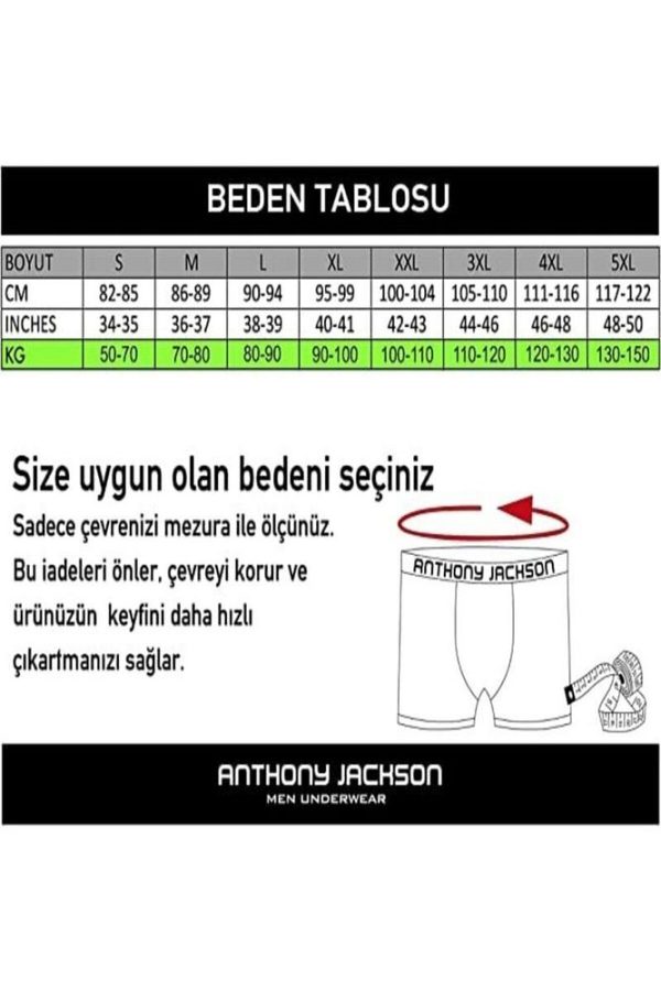 Likralı 6'lı Kutu Premium Erkek Boxer MASSIMO - Görsel 8