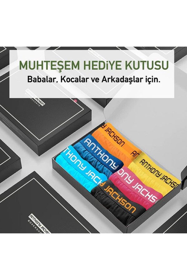 Likralı 6'lı Kutu Premium Erkek Boxer MASSIMO - Görsel 10