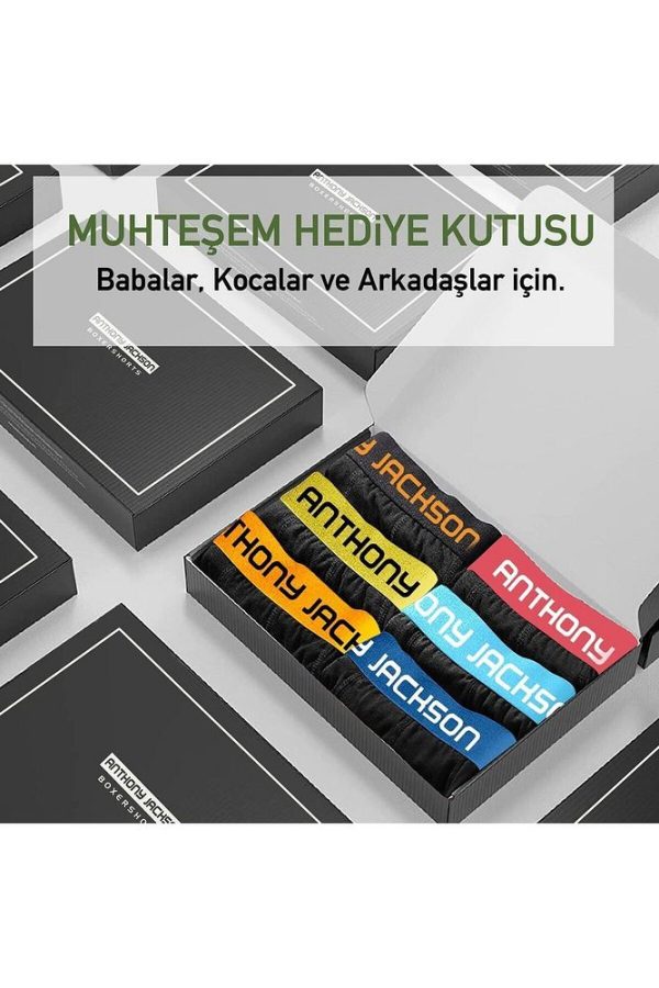Likralı 6'lı Kutu Premium Erkek Boxer MASSIMO - Görsel 30