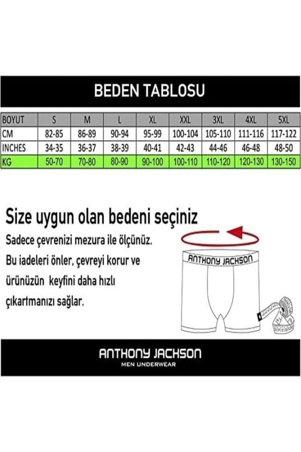 Likralı 6'lı Kutu Premium Erkek Boxer MASSIMO - Görsel 40