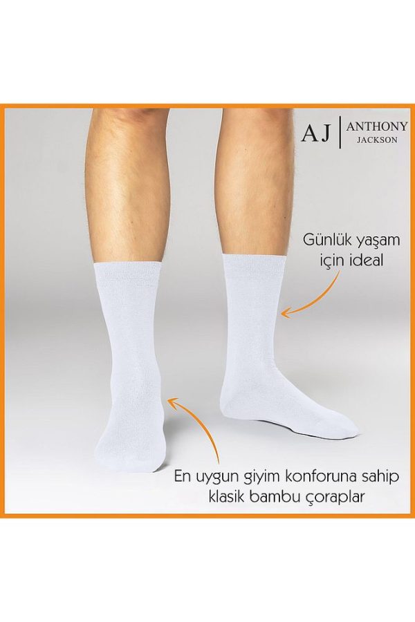 6 Çift Kutulu BAMBU Premium Klasik Erkek Çorap - Görsel 9