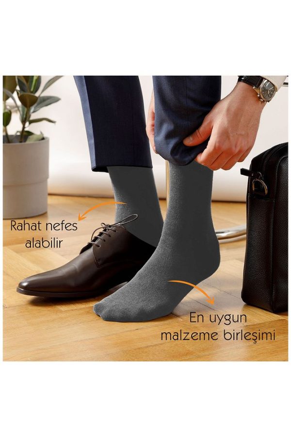 6 Çift Kutulu BAMBU Premium Klasik Erkek Çorap - Görsel 26