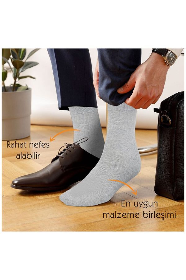 6 Çift Kutulu BAMBU Premium Klasik Erkek Çorap - Görsel 33