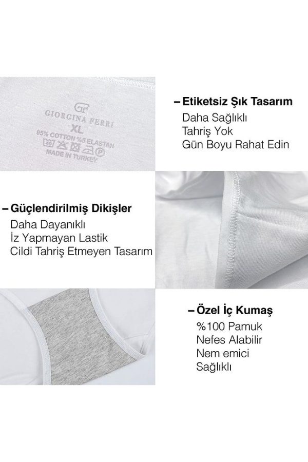 Likralı 6'lı Kutu Premium Günlük Kullanıma Uygun Yazılı  Slip Külot Diana - Görsel 55