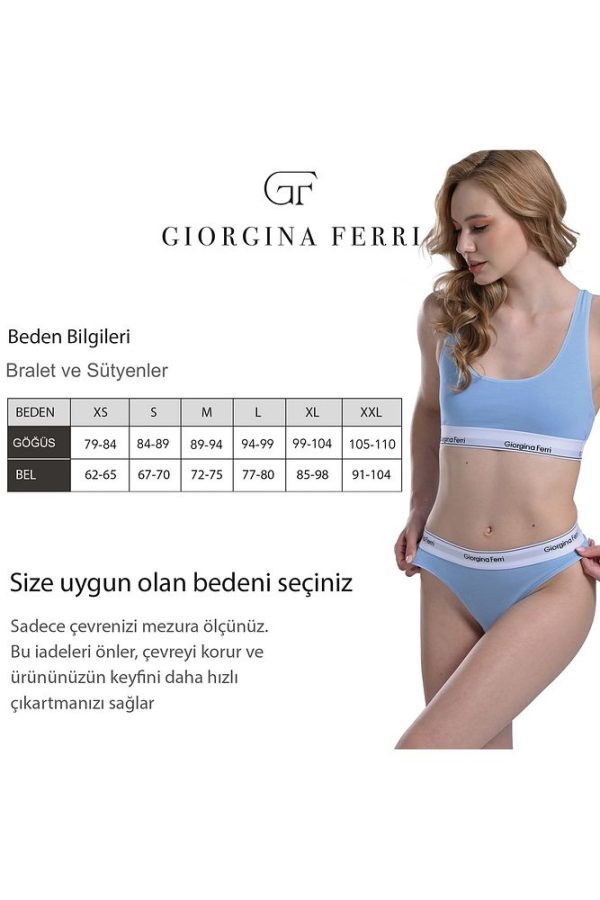 2’li Kutu Kadın Elastik Bantlı Günlük Kullanıma Uygun Spor Bralet Lucy - Görsel 75