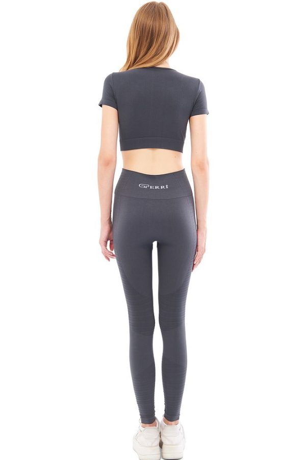 Yumuşak Dokulu, Esnek Yoga, Koşu, Spor ve Günlük Crop Top Mila - Görsel 15