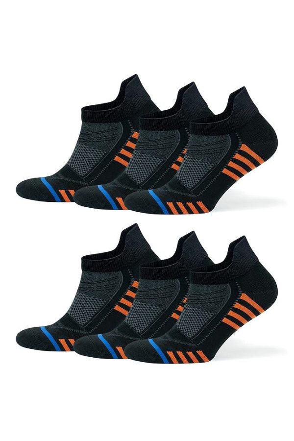 6 Çift Kutulu Bambu Premium Bay -  Spor Desenli Dikişsiz Spor Koşu ve Yürüyüş Çorabı Fabian - Görsel 4