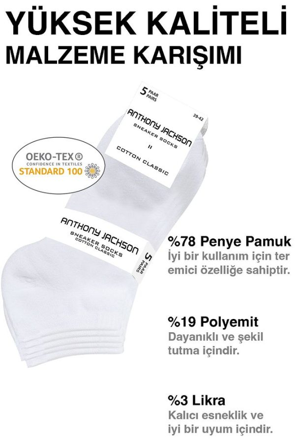 10'lu Kutu Bambu Premium Dikişsiz Bay - Bayan Sneaker Çorap - Görsel 16