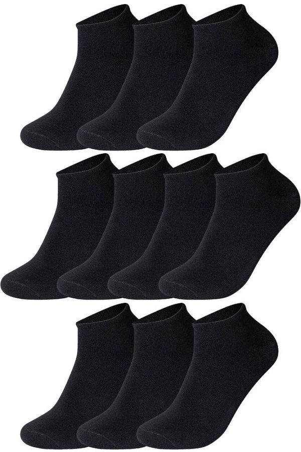 10'lu Kutu Bambu Premium Dikişsiz Bay - Bayan Sneaker Çorap