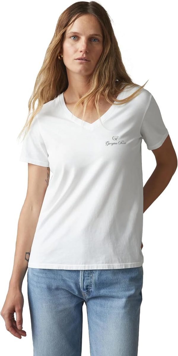 Giorgina Ferri Premium Kadın ESS Logo V Yaka Tee T-shirt Irina - Görsel 8
