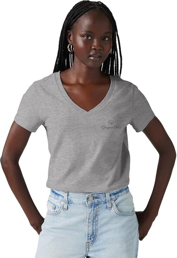 Giorgina Ferri Premium Kadın ESS Logo V Yaka Tee T-shirt Irina - Görsel 11