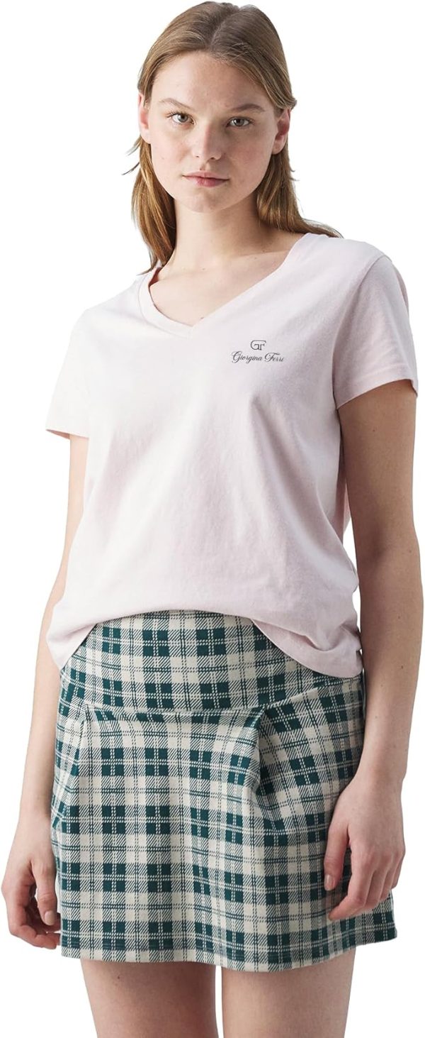 Giorgina Ferri Premium Kadın ESS Logo V Yaka Tee T-shirt Irina - Görsel 20