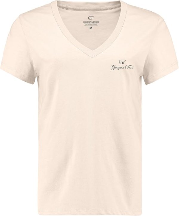 Giorgina Ferri Premium Kadın ESS Logo V Yaka Tee T-shirt Irina - Görsel 18