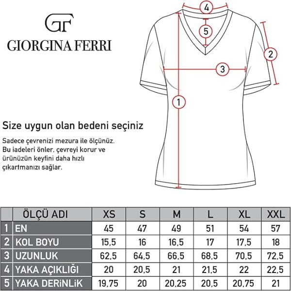 Giorgina Ferri 3'lü Kutu Premium Kadın V Yaka Tee T-shirt Rosie - Görsel 15