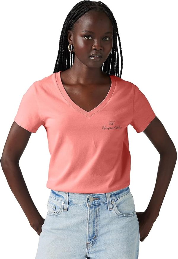Giorgina Ferri Premium Kadın ESS Logo V Yaka Tee T-shirt Irina - Görsel 27