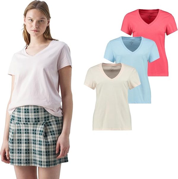 Giorgina Ferri 3'lü Kutu Premium Kadın V Yaka Tee T-shirt Rosie - Görsel 9