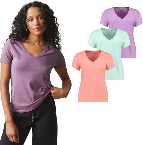 Giorgina Ferri 3'lü Kutu Premium Kadın V Yaka Tee T-shirt Rosie - Görsel 16