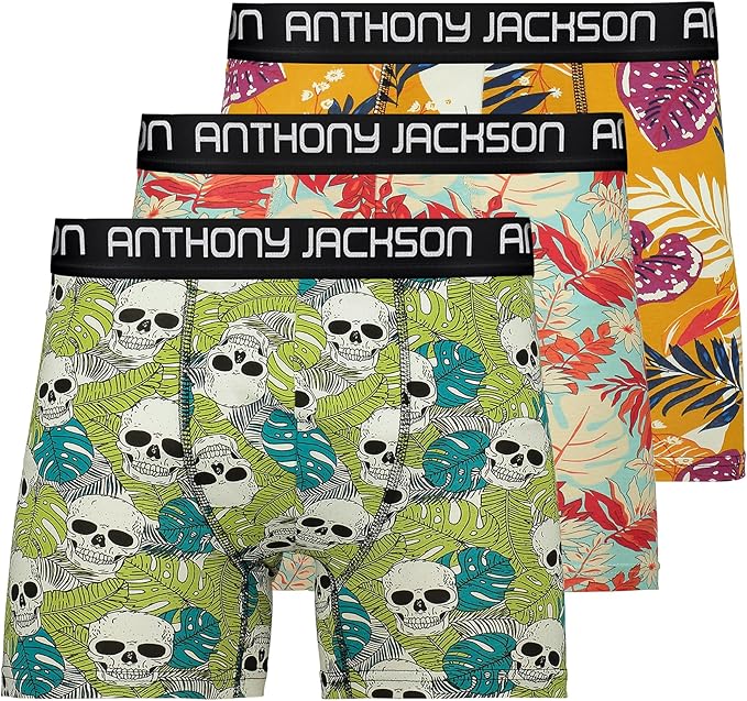Anthony Jackson Likralı 5'li-3'lü Kutu Desenli Premium Erkek Boxer Palm Horizon