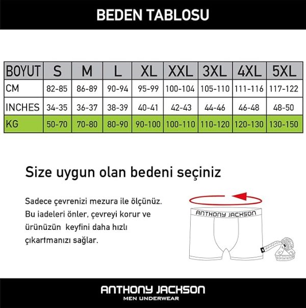 Anthony Jackson Likralı 5'li-3'lü Kutu Desenli Premium Erkek Boxer Palm Horizon - Görsel 11