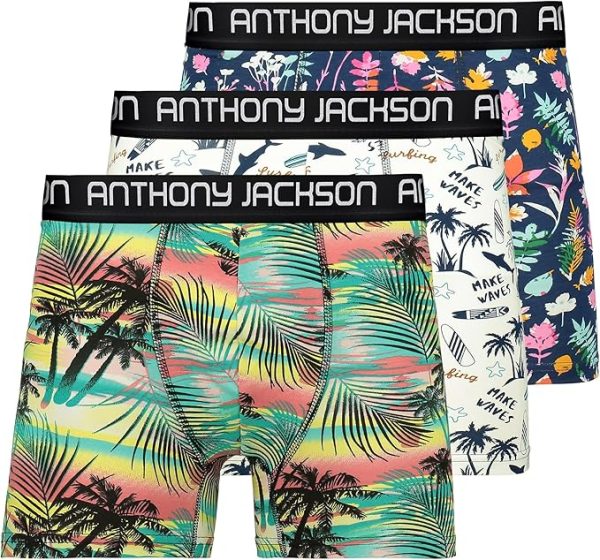 Anthony Jackson Likralı 5'li-3'lü Kutu Desenli Premium Erkek Boxer Palm Horizon - Görsel 13