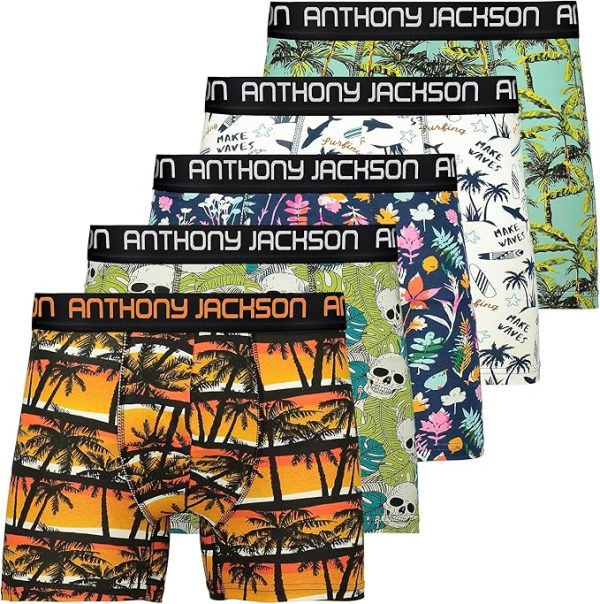 Anthony Jackson Likralı 5'li-3'lü Kutu Desenli Premium Erkek Boxer Palm Horizon - Görsel 24