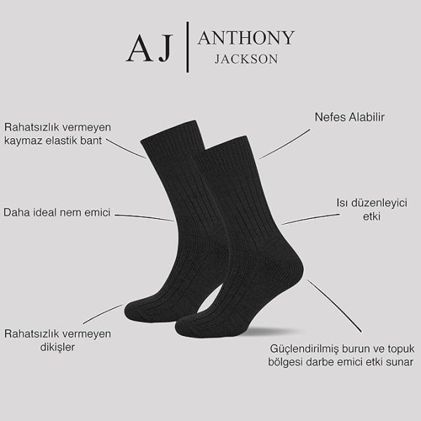 Anthony Jackson Doğal Pamuktan Üretilmiş 4'lü Kutu Dikişsiz Ribana Örgü Bio Naturel Kadın ve Erkek Çorap NaturWalk - Görsel 11
