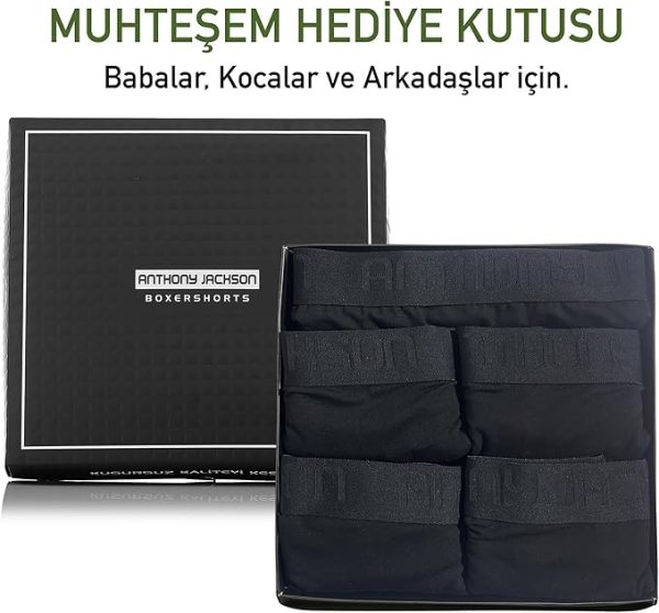 Anthony Jackson Likralı 5'li Kutu Premium Uzun Paçalı Erkek Boxer ShadowLine - Görsel 12