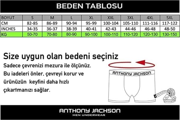 Anthony Jackson Likralı 5'li Kutu Premium Uzun Paçalı Erkek Boxer ShadowLine - Görsel 32