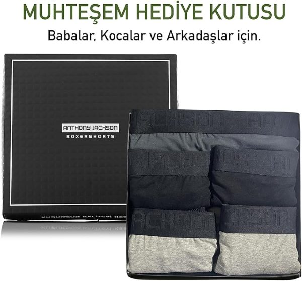 Anthony Jackson Likralı 5'li Kutu Premium Uzun Paçalı Erkek Boxer ShadowLine - Görsel 22