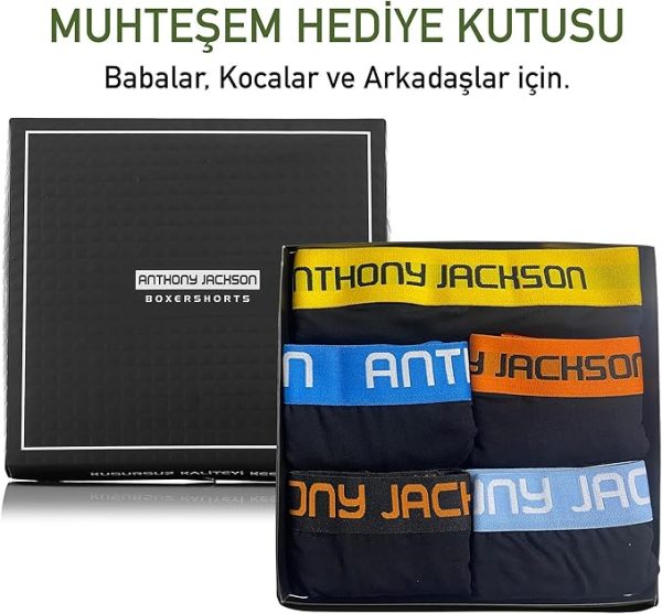 Anthony Jackson Likralı 5'li Kutu Premium Uzun Paçalı Erkek Boxer ShadowLine - Görsel 28