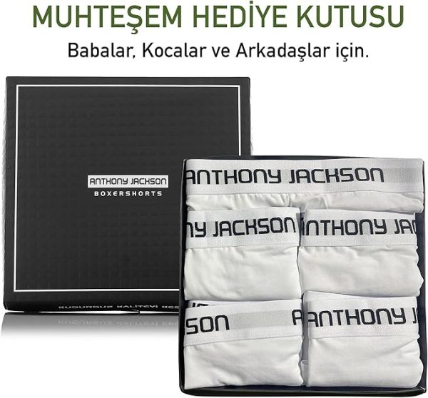 Anthony Jackson Likralı 5'li Kutu Premium Uzun Paçalı Erkek Boxer ShadowLine - Görsel 34