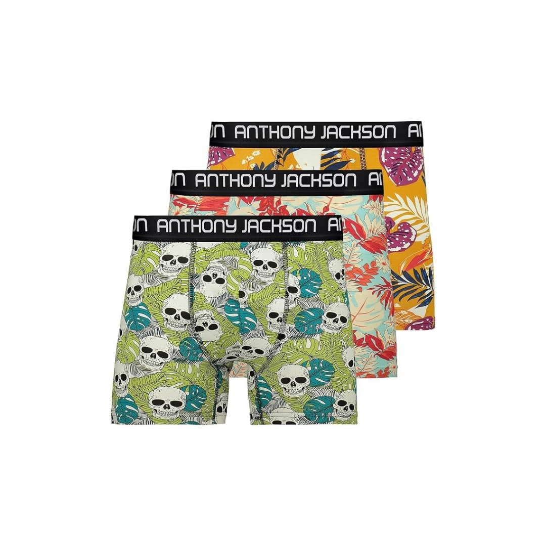 Anthony Jackson Likralı 5'li-3'lü Kutu Desenli Premium Erkek Boxer Palm Horizon