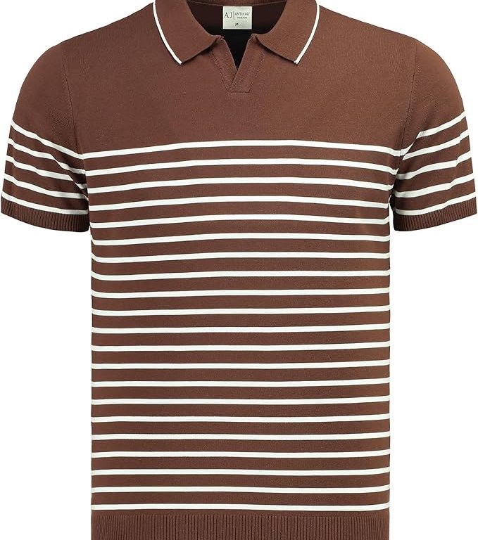 Premium Erkek Triko Polo Tişört Emiliano - Kahverengi