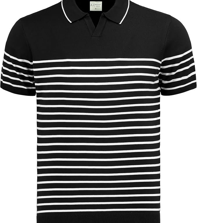 Premium Erkek Triko Polo Tişört Emiliano - Siyah