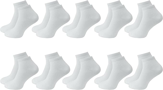 10 Çift Kutulu BAMBU Premium Bay-Bayan Patik Çorap - Bilek Boy Kısa Spor Koşu ve Yürüyüş Çorabı JESUS - BEYAZ