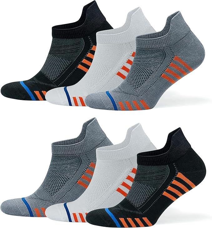 6 Çift Kutulu Bambu Premium Bay - Bayan Spor Desenli Dikişsiz Spor Koşu ve Yürüyüş Çorabı Fabian - AJ-205 C