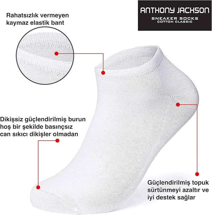 10'lu Kutu BAMBU Premium Dikişsiz Bay - Bayan Sneaker Çorap - SANTANA 2