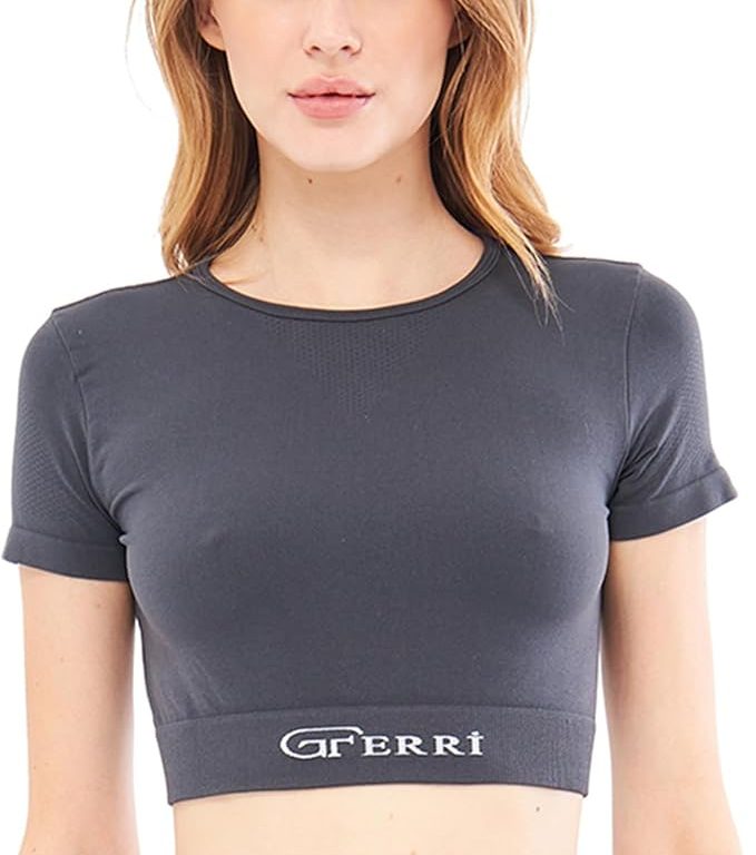Yumuşak Dokulu, Esnek Yoga, Koşu, Spor ve Günlük Crop Top Mila  GF-301 B