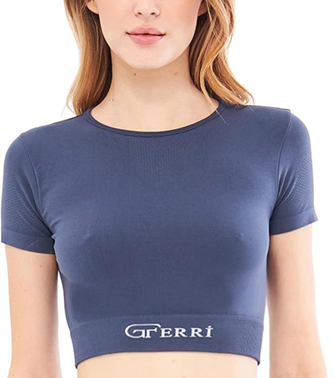 Yumuşak Dokulu, Esnek Yoga, Koşu, Spor ve Günlük Crop Top Mila  GF-301 C