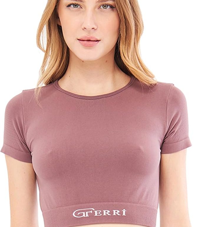 Yumuşak Dokulu, Esnek Yoga, Koşu, Spor ve Günlük Crop Top Mila  GF-301 D