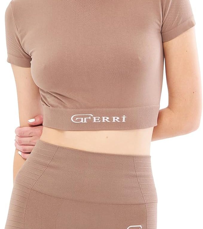 Yumuşak Dokulu, Esnek Yoga, Koşu, Spor ve Günlük Crop Top Mila  GF-301 E