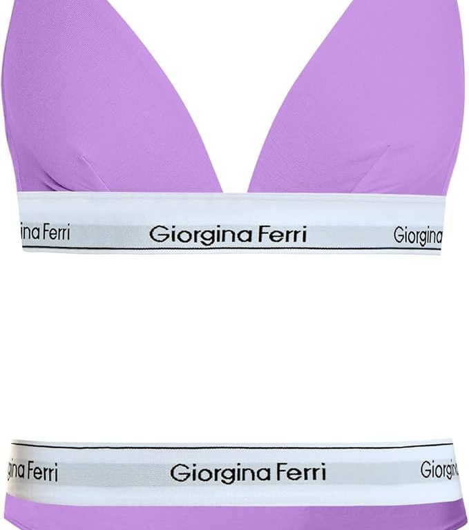 2’li Set Kadın Günlük Kullanıma Uygun Üçgen Bralet + Tanga Külot Barbara  G-255 F